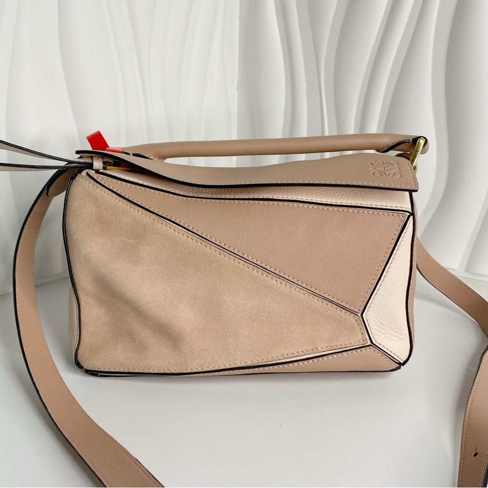 Loewe Puzzle Bag Small Handbag Leather Brown Pink